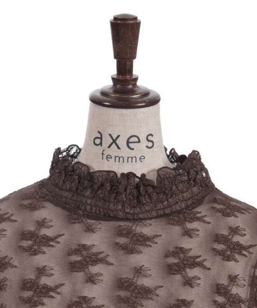 axes femme(アクシーズファム)の「フラワーレースシアーインナー(Tシャツ/カットソー・レディース・ブラック/ホワイト/ブラウン・FREE)」の11枚目の写真