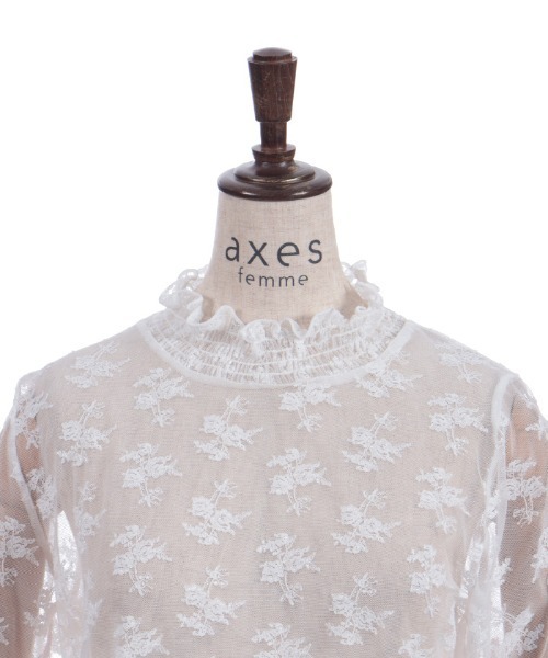 axes femme(アクシーズファム)の「フラワーレースシアーインナー(Tシャツ/カットソー・レディース・ブラック/ホワイト/ブラウン・FREE)」の19枚目の写真