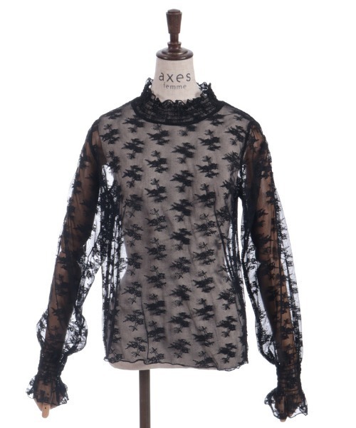 axes femme(アクシーズファム)の「フラワーレースシアーインナー(Tシャツ/カットソー・レディース・ブラック/ホワイト/ブラウン・FREE)」の21枚目の写真
