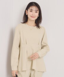 ITS'DEMO（イッツデモ）の「【洗濯機OK／イージーケア】ツイルストレッチペプラムブラウス（シャツ/ブラウス）」