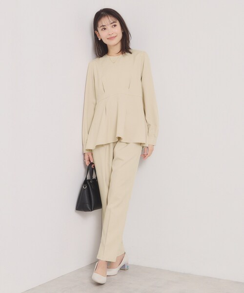 ITS'DEMO(イッツデモ)の「【洗濯機OK/イージーケア】ツイルストレッチペプラムブラウス(シャツ/ブラウス・レディース・ナチュラル/ブラック・00)」の12枚目の写真