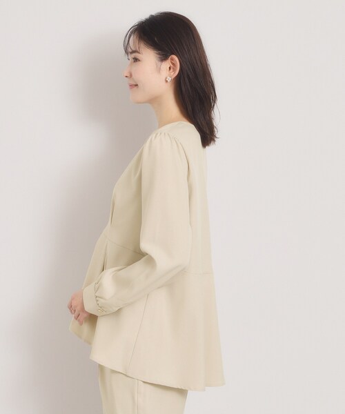 ITS'DEMO(イッツデモ)の「【洗濯機OK/イージーケア】ツイルストレッチペプラムブラウス(シャツ/ブラウス・レディース・ナチュラル/ブラック・00)」の15枚目の写真