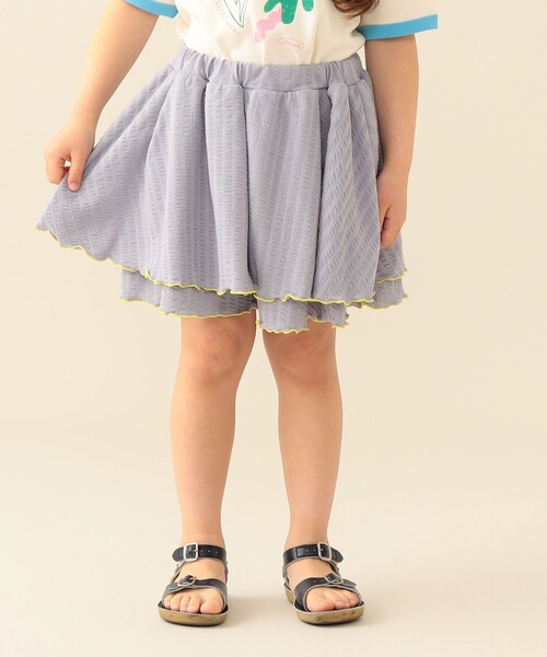 BEAMS mini(ビームスミニ)の「インショーツ フレアスカート 2026SS(90~140cm)(スカート・キッズ・ミント/パープル系その他4・140/130/120/110/100/90)」の2枚目の写真