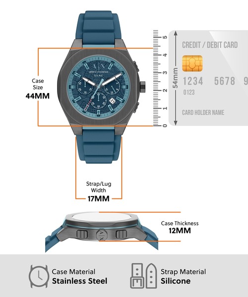 ARMANI EXCHANGE(アルマーニエクスチェンジ)の「アルマーニ・エクスチェンジ 腕時計 メンズ アナログ シリコン AX4291(アナログ腕時計・メンズ・ブルー・FREE)」の5枚目の写真