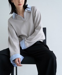 meilmada | シャツ襟ドッキングニット(ニット/セーター)