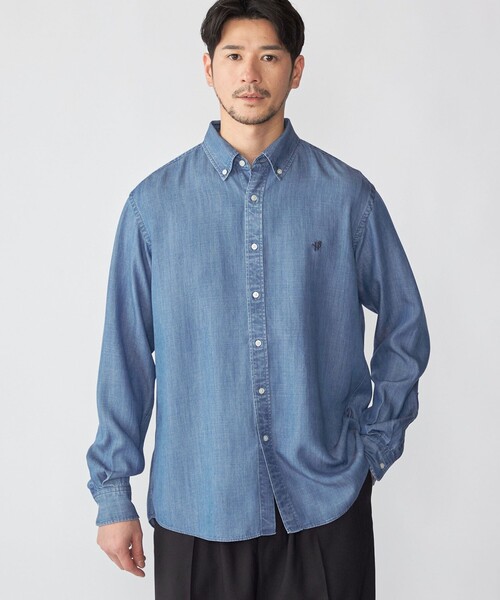 SHIPS(シップス)の「【WEB限定】SHIPS:〈手洗い可能〉リヨセル エア ボタンダウン デニム シャツ(シャツ/ブラウス・メンズ・ネイビー/ライトブルー/ブラック・LARGE/MEDIUM/SMALL/X-LARGE)」の1枚目の写真