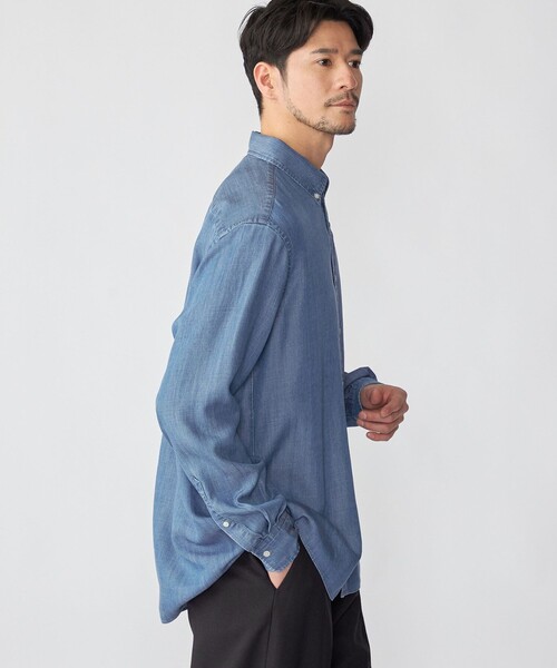 SHIPS(シップス)の「【WEB限定】SHIPS:〈手洗い可能〉リヨセル エア ボタンダウン デニム シャツ(シャツ/ブラウス・メンズ・ネイビー/ライトブルー/ブラック・LARGE/MEDIUM/SMALL/X-LARGE)」の5枚目の写真