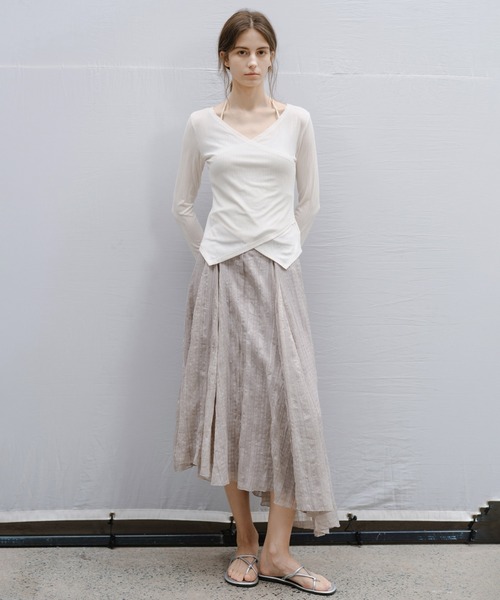 tageechita（タジチタ）の「【tageechita】ラップネック 長袖カットソー（Tシャツ/カットソー・レディース・ブラック/アイボリー・L/M/S）」の7枚目の写真