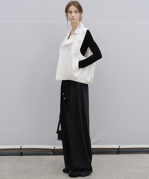 tageechita（タジチタ）の「【tageechita】ラップネック 長袖カットソー（Tシャツ/カットソー・レディース・ブラック/アイボリー・L/M/S）」の15枚目の写真