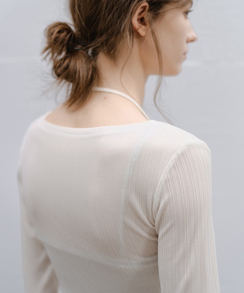 tageechita（タジチタ）の「【tageechita】ラップネック 長袖カットソー（Tシャツ/カットソー・レディース・ブラック/アイボリー・L/M/S）」の18枚目の写真