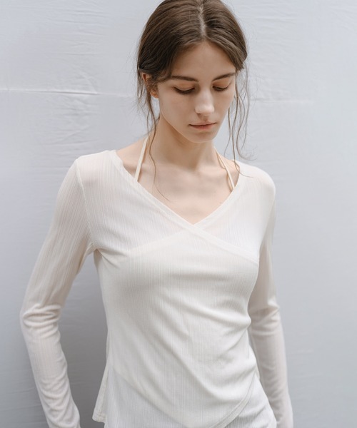 tageechita（タジチタ）の「【tageechita】ラップネック 長袖カットソー（Tシャツ/カットソー・レディース・ブラック/アイボリー・L/M/S）」の19枚目の写真