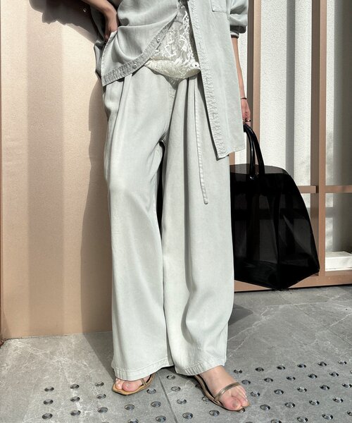 DouDou(ドゥドゥ)の「【セットアップ可能】リヨセルタックパンツ(その他パンツ・レディース・ライトグレー/ネイビー/オフホワイト・FREE/TM)」の22枚目の写真