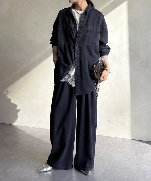 DouDou(ドゥドゥ)の「【セットアップ可能】リヨセルタックパンツ(その他パンツ・レディース・ライトグレー/ネイビー/オフホワイト・FREE/TM)」の19枚目の写真