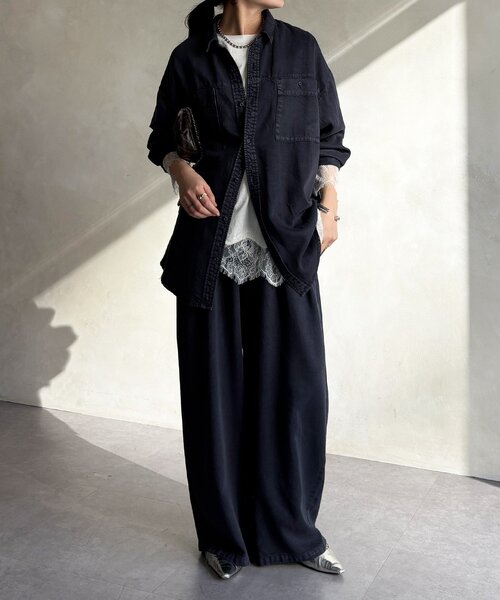 DouDou(ドゥドゥ)の「【セットアップ可能】リヨセルタックパンツ(その他パンツ・レディース・ライトグレー/ネイビー/オフホワイト・FREE/TM)」の17枚目の写真