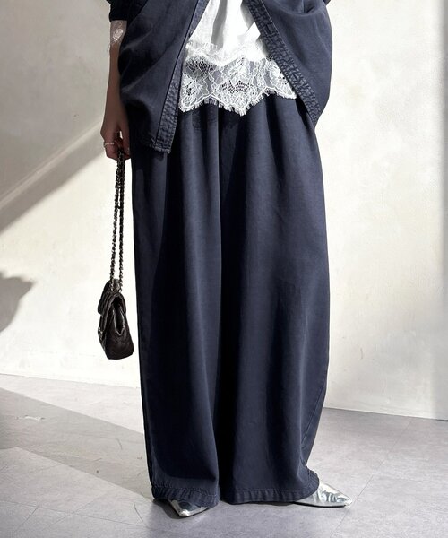 DouDou(ドゥドゥ)の「【セットアップ可能】リヨセルタックパンツ(その他パンツ・レディース・ライトグレー/ネイビー/オフホワイト・FREE/TM)」の14枚目の写真