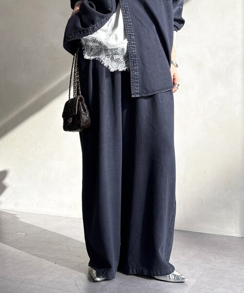 DouDou(ドゥドゥ)の「【セットアップ可能】リヨセルタックパンツ(その他パンツ・レディース・ライトグレー/ネイビー/オフホワイト・FREE/TM)」の13枚目の写真