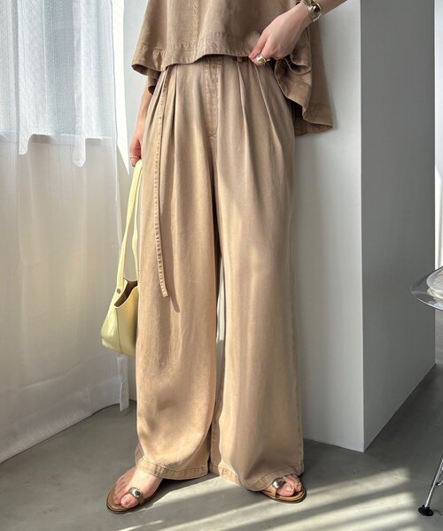 DouDou(ドゥドゥ)の「【セットアップ可能】リヨセルタックパンツ(その他パンツ・レディース・ライトグレー/ネイビー/オフホワイト・FREE/TM)」の12枚目の写真