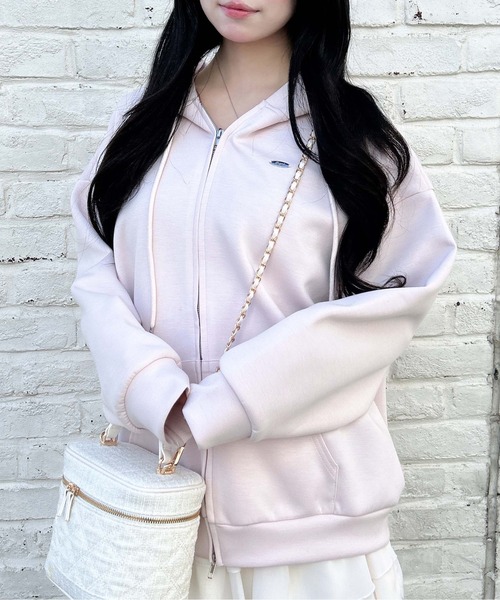 INGNI(イング)の「胸プレート付ダンボールダブルジップパーカー(パーカー・レディース・グレー/ライトピンク/ブラック/アイボリー・M)」の22枚目の写真