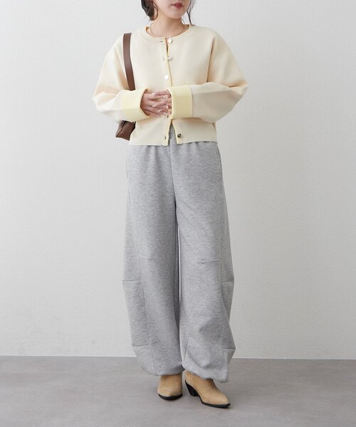 Remind me and forever（リマインドミーアンドフォーエバー）の「【もちもち感が魅力】配色デザインスポンディッシュカーディガン（カーディガン/ボレロ・レディース・アイボリー/ライトグレー/ベージュ/ネイビー・FREE）」の19枚目の写真