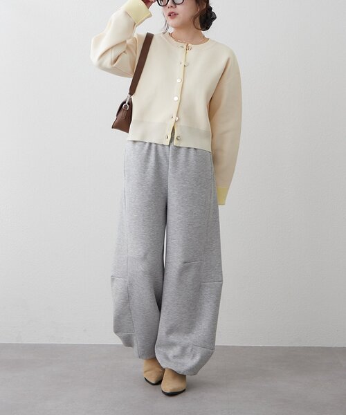 Remind me and forever（リマインドミーアンドフォーエバー）の「【もちもち感が魅力】配色デザインスポンディッシュカーディガン（カーディガン/ボレロ・レディース・アイボリー/ライトグレー/ベージュ/ネイビー・FREE）」の20枚目の写真