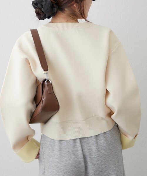 Remind me and forever（リマインドミーアンドフォーエバー）の「【もちもち感が魅力】配色デザインスポンディッシュカーディガン（カーディガン/ボレロ・レディース・アイボリー/ライトグレー/ベージュ/ネイビー・FREE）」の22枚目の写真