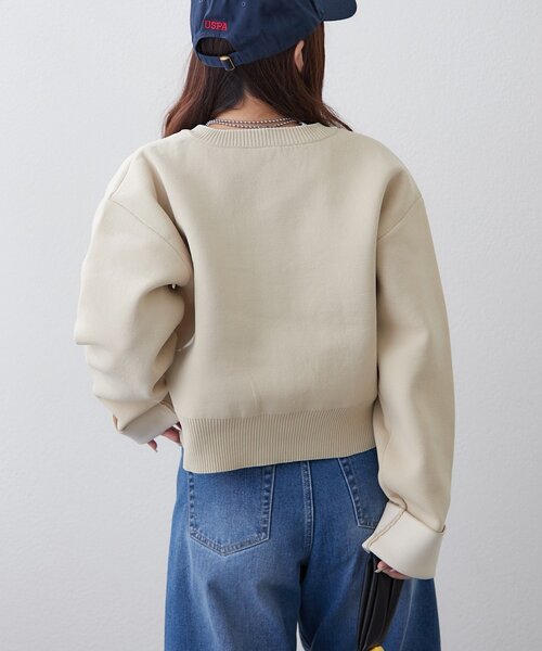 Remind me and forever（リマインドミーアンドフォーエバー）の「【もちもち感が魅力】配色デザインスポンディッシュカーディガン（カーディガン/ボレロ・レディース・アイボリー/ライトグレー/ベージュ/ネイビー・FREE）」の11枚目の写真