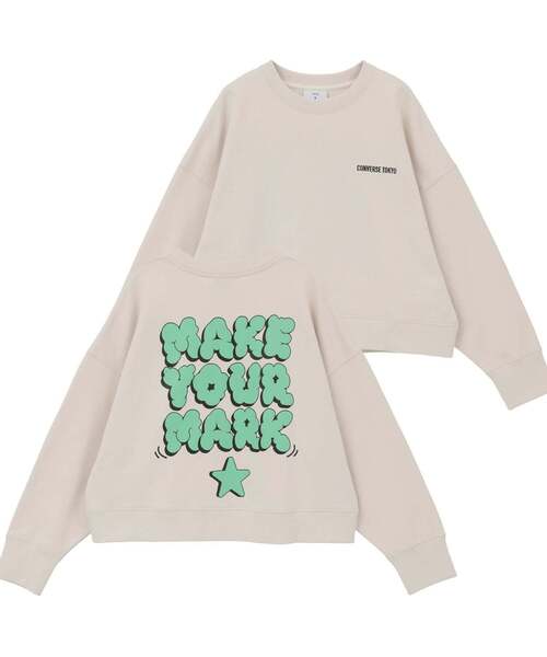 CONVERSE TOKYO(コンバーストウキョウ)の「BACK PRINT MESSAGE SWEAT(スウェット・レディース・ベージュ/ブラック/グレー・FREE)」の4枚目の写真