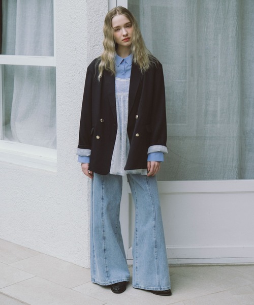 archives(アルシーヴ)の「金釦オーバーショルダーテーラードジャケット(テーラードジャケット・レディース・ネイビー/ベージュ・MEDIUM)」の11枚目の写真