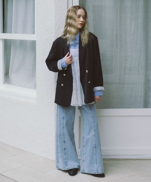 archives(アルシーヴ)の「金釦オーバーショルダーテーラードジャケット(テーラードジャケット・レディース・ネイビー/ベージュ・MEDIUM)」の12枚目の写真