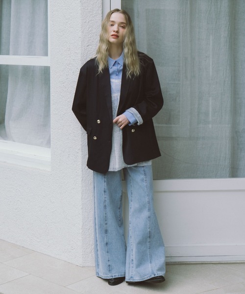 archives(アルシーヴ)の「金釦オーバーショルダーテーラードジャケット(テーラードジャケット・レディース・ネイビー/ベージュ・MEDIUM)」の13枚目の写真