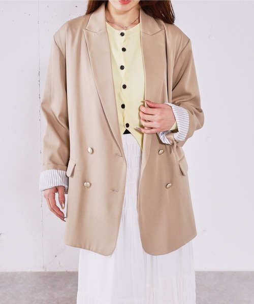 archives(アルシーヴ)の「金釦オーバーショルダーテーラードジャケット(テーラードジャケット・レディース・ネイビー/ベージュ・MEDIUM)」の16枚目の写真