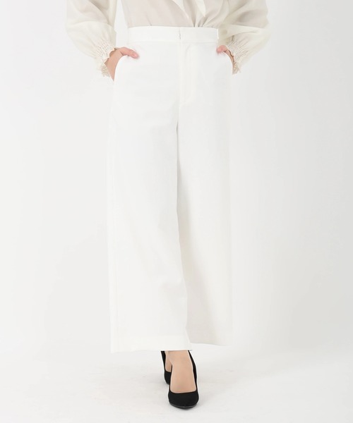 STRAWBERRY-FIELDS(ストロベリーフィールズ)の「ディライトクロス_ワイドストレートパンツ(スラックス・レディース・ライトグレー/ミント/オフホワイト・2)」の2枚目の写真