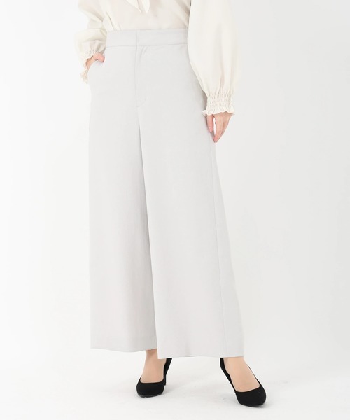 STRAWBERRY-FIELDS(ストロベリーフィールズ)の「ディライトクロス_ワイドストレートパンツ(スラックス・レディース・ライトグレー/ミント/オフホワイト・2)」の1枚目の写真