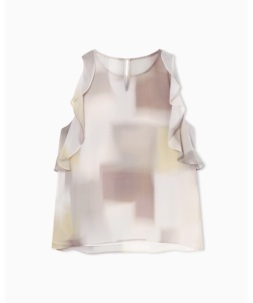 ARMANI EXCHANGE（アルマーニエクスチェンジ）の「【A|X アルマーニ エクスチェンジ】＜オンライン限定＞クリンクルヴィスコース ノースリーブフリルブラウス（シャツ/ブラウス・レディース・アイボリー・X-SMALL/SMALL/MEDIUM/LARGE）」の2枚目の写真