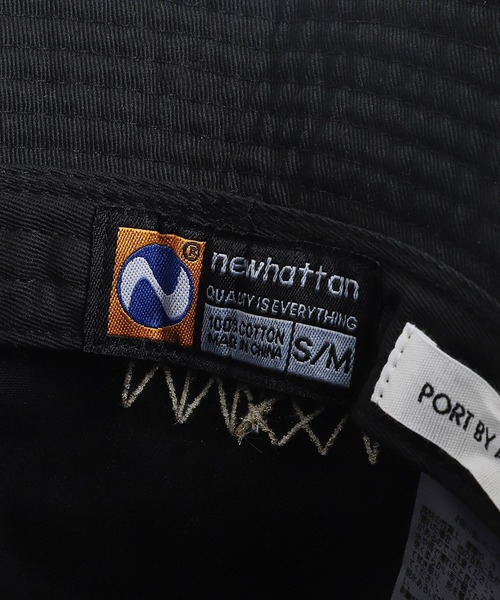 PORT BY ARK（ポートバイアーク）の「PORT BY ARK / ポートバイアーク：Bucket Hat“Oval Logo Port”：PO19-CP01[COR]（ハット・メンズ・チャコールグレー/ブラック・1/2）」の8枚目の写真