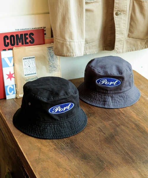 PORT BY ARK（ポートバイアーク）の「PORT BY ARK / ポートバイアーク：Bucket Hat“Oval Logo Port”：PO19-CP01[COR]（ハット・メンズ・チャコールグレー/ブラック・1/2）」の19枚目の写真