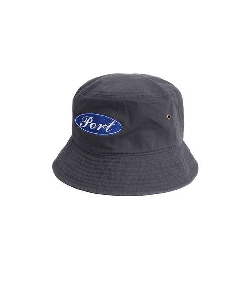PORT BY ARK（ポートバイアーク）の「PORT BY ARK / ポートバイアーク：Bucket Hat“Oval Logo Port”：PO19-CP01[COR]（ハット・メンズ・チャコールグレー/ブラック・1/2）」の12枚目の写真