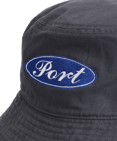 PORT BY ARK（ポートバイアーク）の「PORT BY ARK / ポートバイアーク：Bucket Hat“Oval Logo Port”：PO19-CP01[COR]（ハット・メンズ・チャコールグレー/ブラック・1/2）」の13枚目の写真
