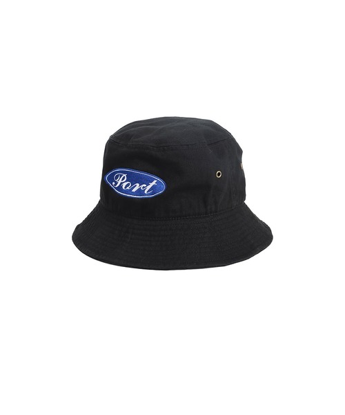 PORT BY ARK（ポートバイアーク）の「PORT BY ARK / ポートバイアーク：Bucket Hat“Oval Logo Port”：PO19-CP01[COR]（ハット・メンズ・チャコールグレー/ブラック・1/2）」の4枚目の写真