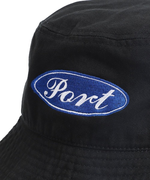 PORT BY ARK（ポートバイアーク）の「PORT BY ARK / ポートバイアーク：Bucket Hat“Oval Logo Port”：PO19-CP01[COR]（ハット・メンズ・チャコールグレー/ブラック・1/2）」の5枚目の写真