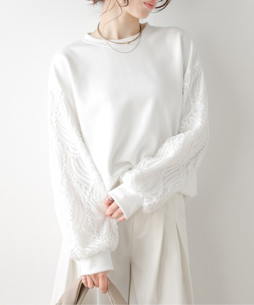 SUGAR BISKET(シュガービスケット)の「コード刺繍デザイン プルオーバー(Tシャツ/カットソー・レディース・ホワイト/ブラック・フリー)」の22枚目の写真