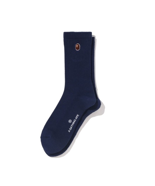 A BATHING APE（アベイシングエイプ）の「APE HEAD ONE POINT SOCKS（ソックス/靴下・メンズ・グレー/ブラック/オリーブ/ホワイト/ネイビー・LARGE/MEDIUM）」の5枚目の写真