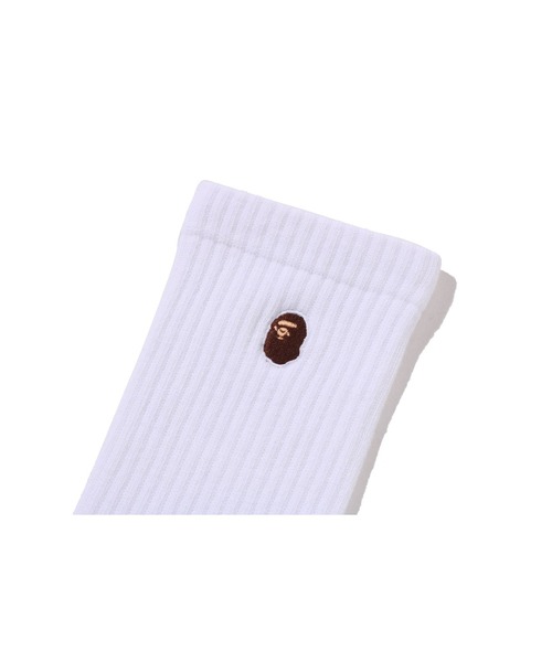 A BATHING APE（アベイシングエイプ）の「APE HEAD ONE POINT SOCKS（ソックス/靴下・メンズ・グレー/ブラック/オリーブ/ホワイト/ネイビー・LARGE/MEDIUM）」の6枚目の写真