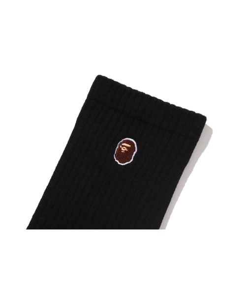 A BATHING APE（アベイシングエイプ）の「APE HEAD ONE POINT SOCKS（ソックス/靴下・メンズ・グレー/ブラック/オリーブ/ホワイト/ネイビー・LARGE/MEDIUM）」の7枚目の写真
