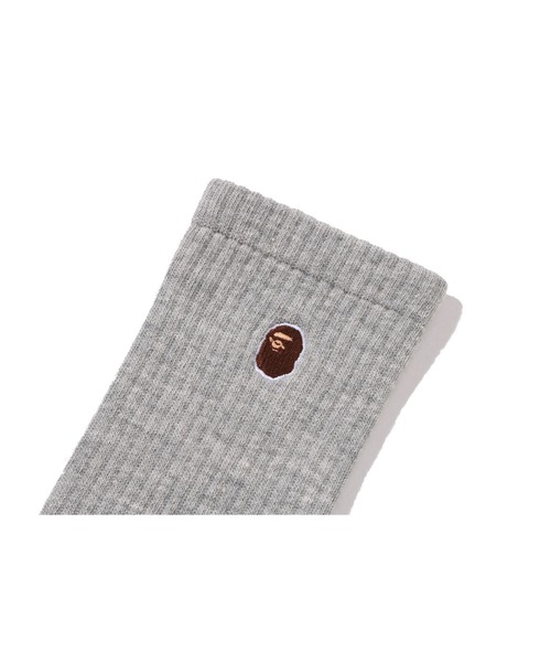 A BATHING APE（アベイシングエイプ）の「APE HEAD ONE POINT SOCKS（ソックス/靴下・メンズ・グレー/ブラック/オリーブ/ホワイト/ネイビー・LARGE/MEDIUM）」の8枚目の写真
