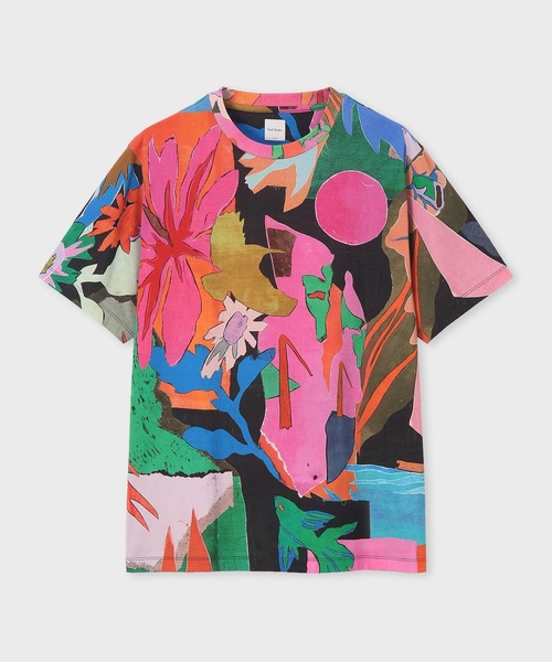 River Collage' プリント 半袖Tシャツ / 163518 919T（Tシャツ