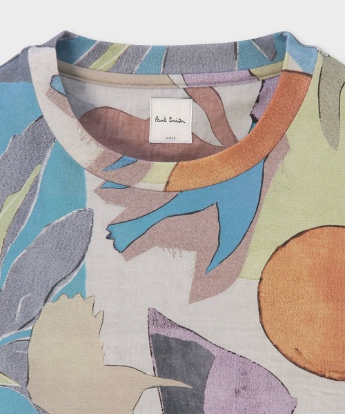Paul Smith(ポールスミス)の「"River Collage" プリント 半袖Tシャツ / 163518 919T(Tシャツ/カットソー・メンズ・グレイッシュブルー/チェリーレッド・MEDIUM/X-LARGE/LARGE)」の3枚目の写真