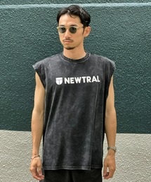 【NEWTRAL】Washed Loose Fit Sleeveless T-shirt Main_S_Logo