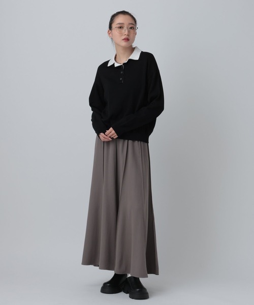 LEPSIM（レプシィム）の「12ゲージレイヤーカラーポロ　639469（ニット/セーター・レディース・グリーン/ブラック/イエロー/グレー・FREE）」の8枚目の写真