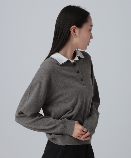 LEPSIM（レプシィム）の「12ゲージレイヤーカラーポロ　639469（ニット/セーター・レディース・グリーン/ブラック/イエロー/グレー・FREE）」の13枚目の写真